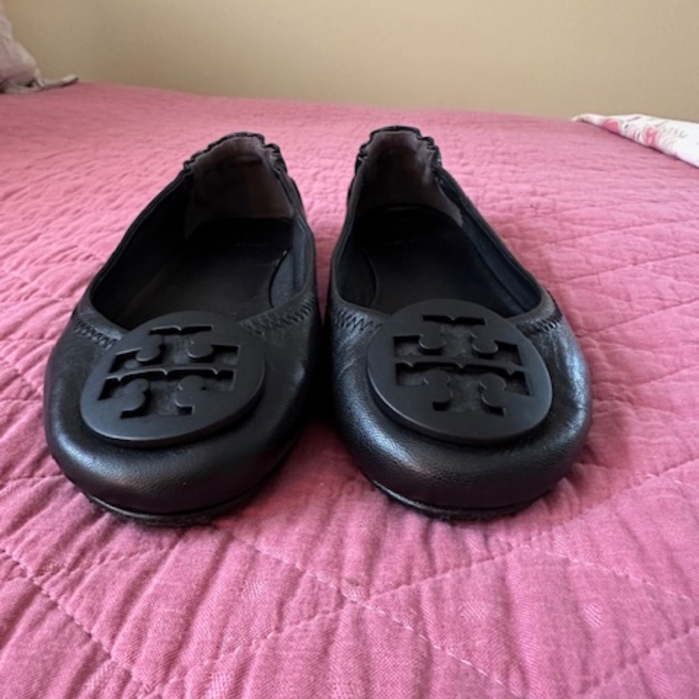 Tory Burch Minnie Ballet Flats, EUC, Black, 6.5